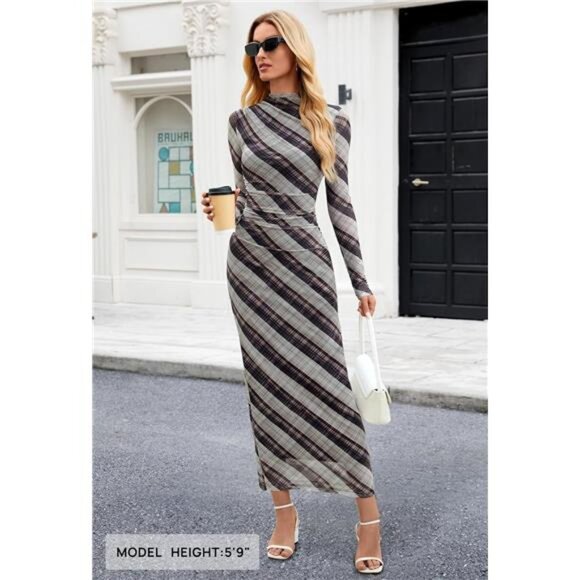 Women's Long Sleeve Maxi Dress 02 - Picture 5 of 6